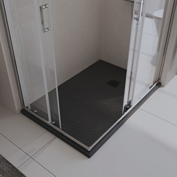 Поддон для душа BelBagno Uno TRAY-MR-UNO-AH-120/80-35-NERO-NO 120х80, черный матовый, с сифоном