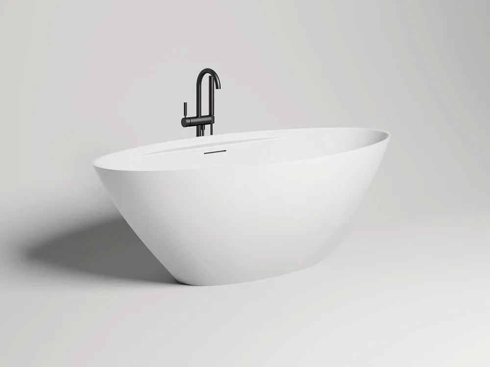 Ванна из искусственного камня Salini Diva S-Sense 180x85 см, отдельностоящая, белая, овальная, со сл Sancos — официальный сайт