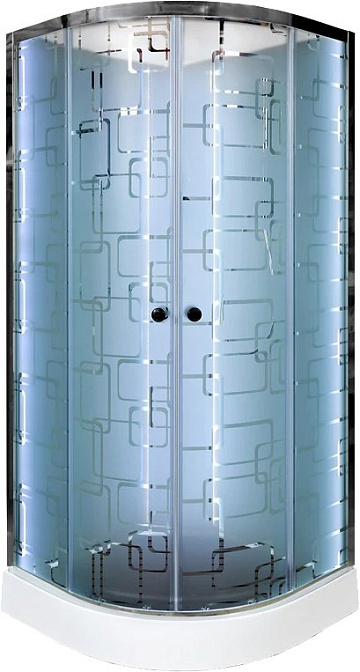 Душевая кабина DTO EM1590N 90х90, LED, профиль хром, стекло матовое с узором