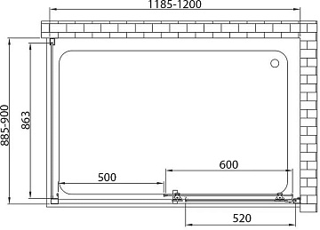 Душевой уголок Vincea Alpha VSR-3AL9012CLB 120х90 см, профиль черный