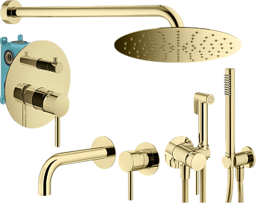 Комплект для ванной Plumberia Selection Ixo KITZXO18OR210 С ВНУТРЕННЕЙ ЧАСТЬЮ, золото 24к