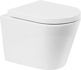 Унитаз подвесной BelBagno Flay-r BB053CHR BB105SC с микролифтом, безободковый, глянцевый белый