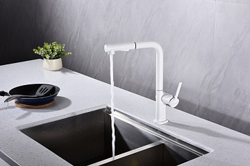 Смеситель для кухни Paulmark Neo Ne214419-WH, белый матовый