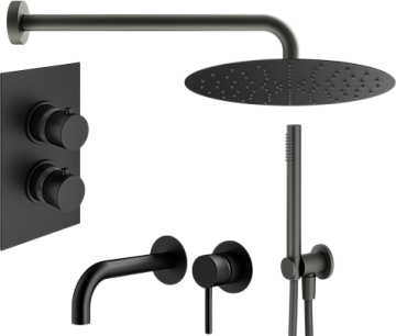 Комплект для ванной Plumberia Selection Ixo KITXOT18QNO210 С ВНУТРЕННЕЙ ЧАСТЬЮ, черный матовый