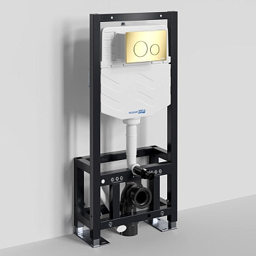 Система инсталляции для унитазов Wasserkraft Dill 61TLT.010.ME.PG02, с кнопкой смыва золото