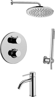 Комплект для ванной Paffoni Light KITLIQ018CR071KING С ВНУТРЕННЕЙ ЧАСТЬЮ, верхний душ 30 см, с термо