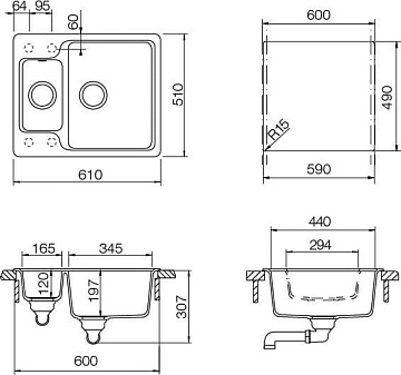 Мойка кухонная Schock Cambridge 60 Cristalite баварский камень