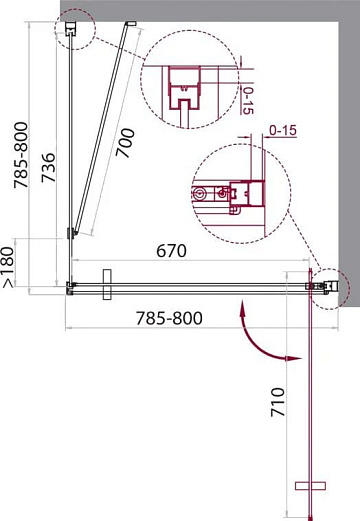 Душевой уголок BelBagno Marmi A-1-80-C-Cr