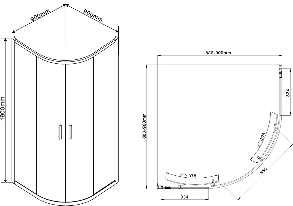 Душевой уголок Vincea Garda VSQ-1G900CLB 90x90, профиль чёрный, стекло прозрачное Sancos — официальный сайт