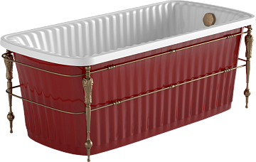 Ванна из искусственного камня Migliore Olivia 24267 175x80 см, отдельностоящая, глянцевая красная, н
