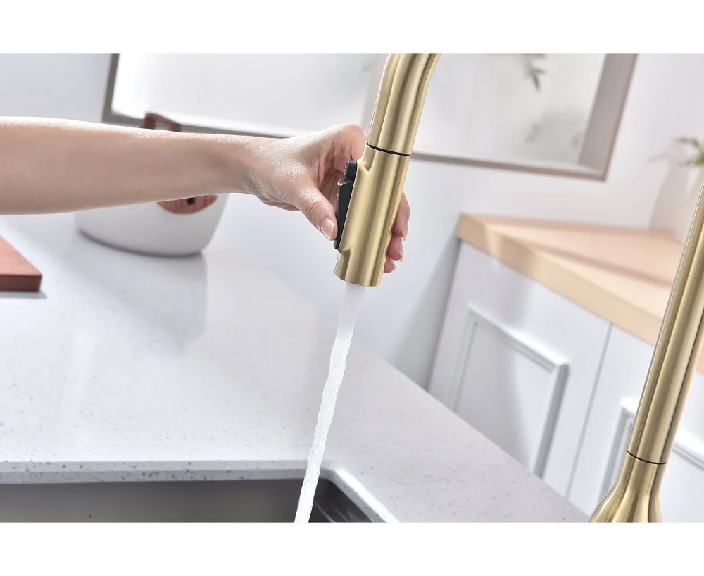 Смеситель для кухни Paulmark Universal Un213880-LG светлое золото Sancos — официальный сайт