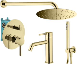 Комплект для ванной Plumberia Selection Ixo KITXO18OR53 С ВНУТРЕННЕЙ ЧАСТЬЮ, золото 24к
