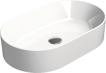 Накладная раковина GSI Kube X 9458PVC11 60x37, овальная, белая глянцевая