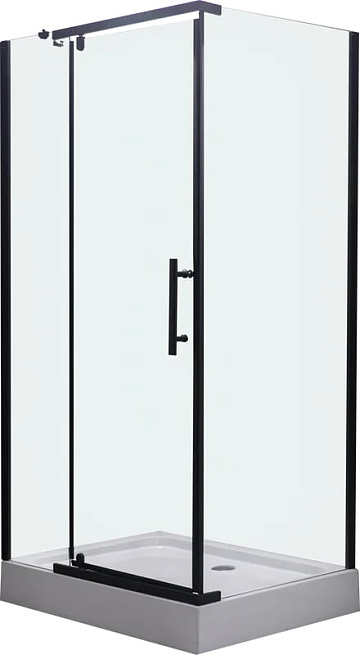 Душевой уголок Esbano ESR-7190B 100х80 см, профиль черный, стекло прозрачное