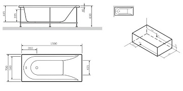 Акриловая ванна AM.PM Spirit V2.0 150x70 см, W72A-150-070W-A2
