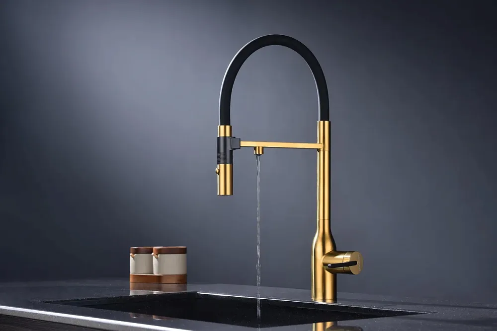 Смеситель для кухни Paulmark Magneto One Ma213188-BG брашированное золото Sancos — официальный сайт