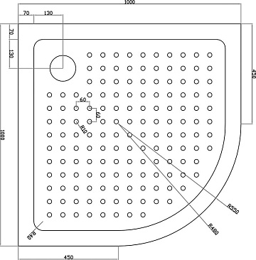 Поддон для душа Cezares Tray TRAY-A-R-100-550-15-W0 R 100x100