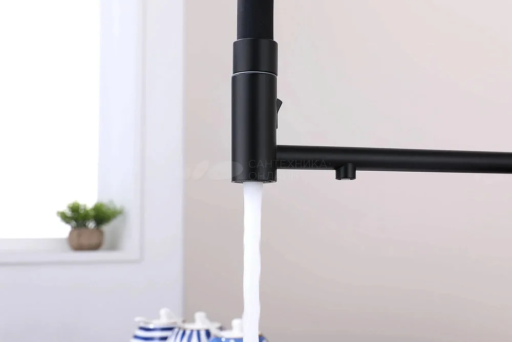 Смеситель для кухни Paulmark Ganymede Ga213199-AN с гибким изливом, антрацит Sancos — официальный сайт