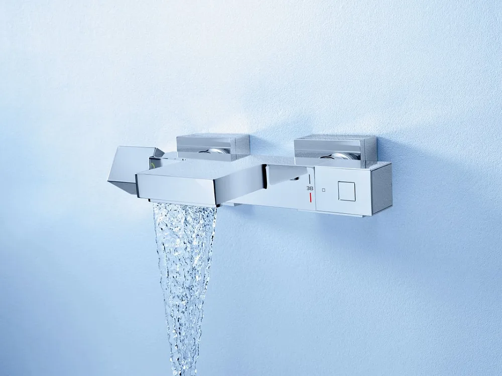 Термостатический смеситель Grohe Grohtherm Cube 34497000, для ванны с душем Sancos — официальный сайт