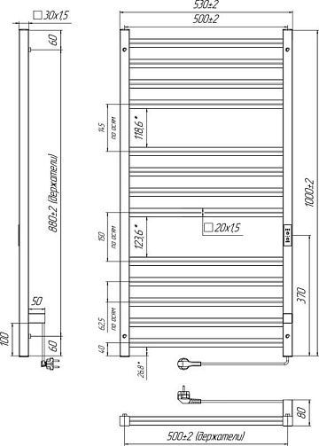 Полотенцесушитель электрический Indigo Attic Romb LСLATCRE100-50Rt серебристый
