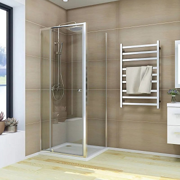 Душевой уголок Veconi Rovigo RV-026 100х100 см, профиль глянцевый хром, стекло прозрачное