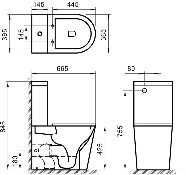 Чаша для унитаза-компакта BelBagno Sfera-R BB2141CPR Sancos — Оригинал