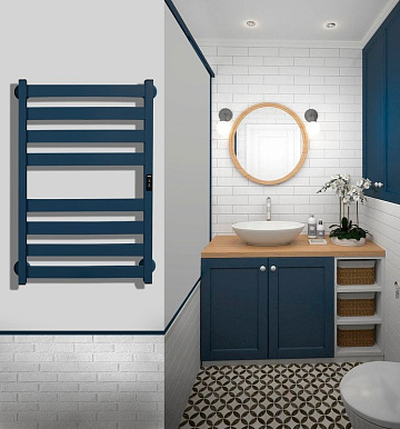 Полотенцесушитель электрический Indigo Oktava Slim 5 LСLOKS5E60-50MFRt синий
