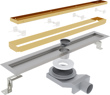 Душевой трап (лоток) Plumberia Selection PST In-Tile 60 см, золото 24К