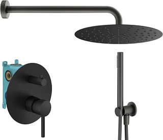 Душевой комплект Plumberia Selection Ixo KITXO18NO, С ВНУТРЕННЕЙ ЧАСТЬЮ, черный матовый