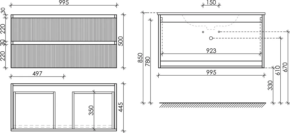 Тумба с раковиной Sancos Snob R 100 см, bianco, столешница черный мрамор, раковина CN5001 Sancos — официальный сайт