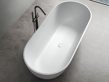 Ванна из искусственного камня Uni-Flo Oval 175x76 см, отдельностоящая белая матовая