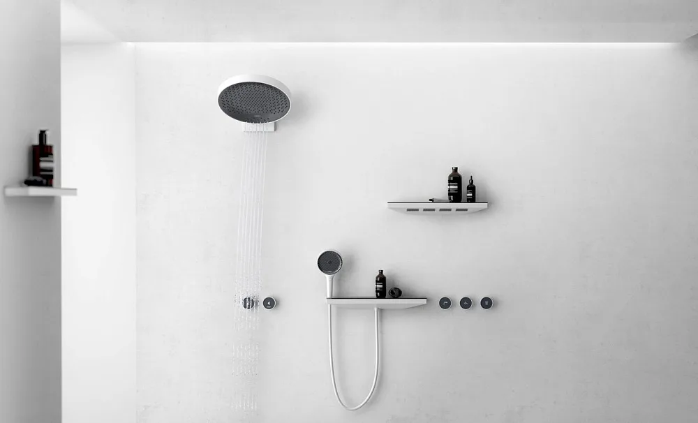 Верхний душ Hansgrohe Rainfinity 26243700 Sancos — официальный сайт
