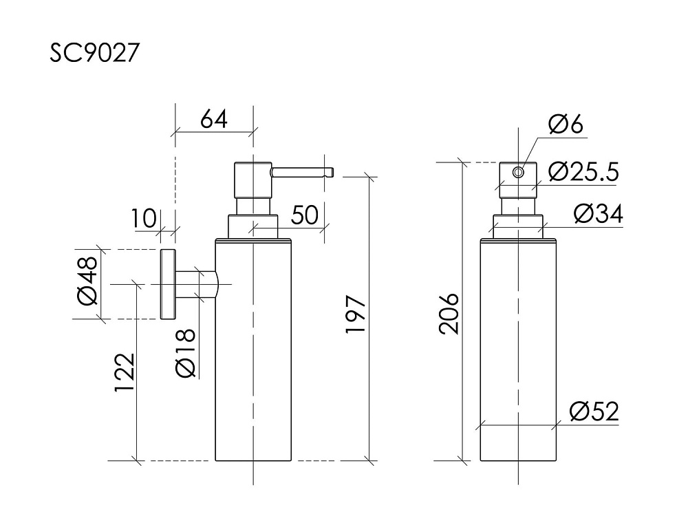 Дозатор для жидкого мыла Sancos Base SC9027BB брашированная бронза