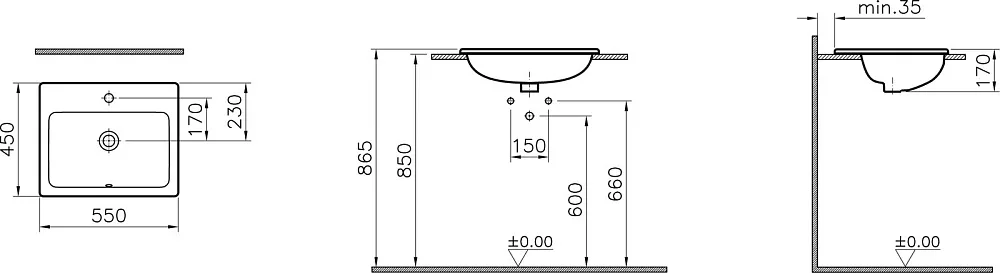 Раковина VitrA S20 5465B003-0001 Sancos — официальный сайт