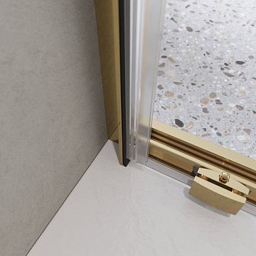 Душевая дверь в нишу BelBagno Luce BF-1-120-C-ORO профиль золото, стекло прозрачное