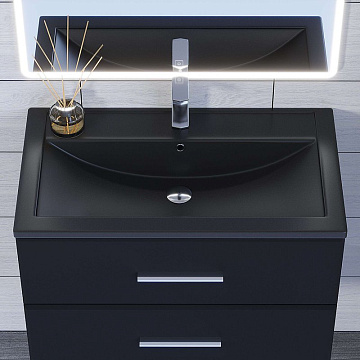 Мебельная раковина Uperwood Foster Quartz 291030039 80 см, матовая черная, космос