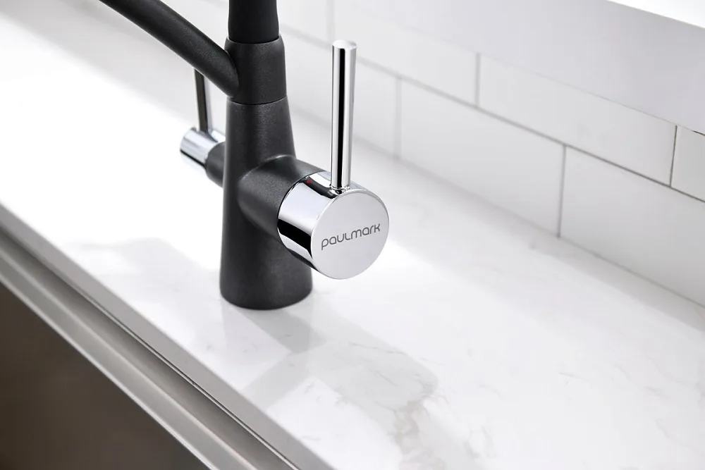 Смеситель для кухни Paulmark Siegen Si213111-418 черный металлик с гибким изливом Sancos — официальный сайт