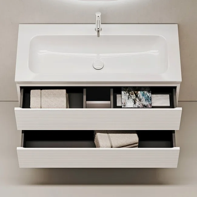 Тумба под раковину Sancos Folk 100 подвесная Bianco (белый), FL100W Sancos — Оригинал