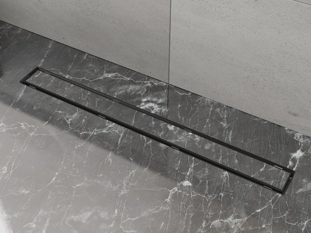 Душевой трап (лоток) Plumberia Selection PSL Linear 80 см, черный матовый Sancos — официальный сайт