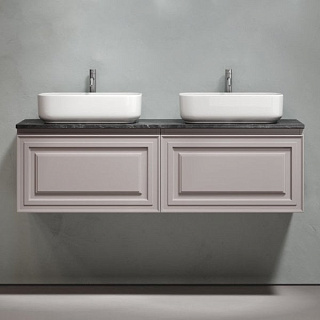 Тумба с раковиной Sancos Very 140 doha soft, столешница черный мрамор TT140A1X, раковина CN5043