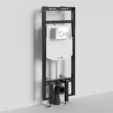 Система инсталляции для унитазов Wasserkraft Dinkel 58TLT.010.ME.BN02, с кнопкой смыва никель
