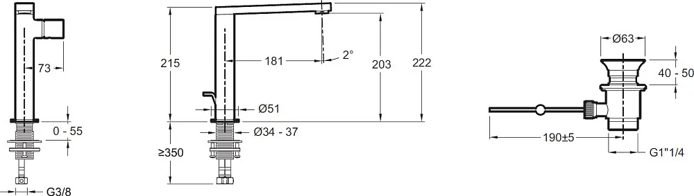 Смеситель для раковины Jacob Delafon Composed E73159-CP Sancos — официальный сайт