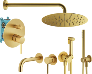Комплект для ванной Plumberia Selection Ixo KITZXO18OB210 С ВНУТРЕННЕЙ ЧАСТЬЮ, золото брашированное