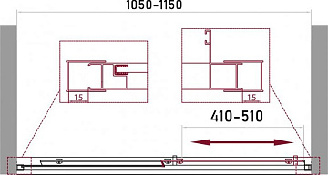 Душевая дверь в нишу BelBagno Unique BF-1-100/115-P-Cr стекло punto