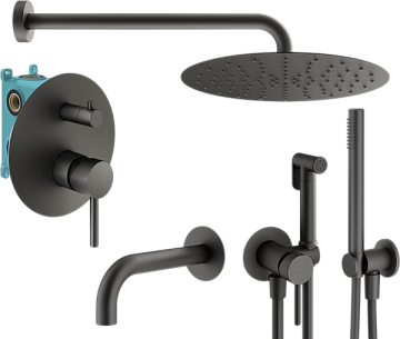 Комплект для ванной Plumberia Selection Ixo KITZXO19GR60 С ВНУТРЕННЕЙ ЧАСТЬЮ, графит матовый