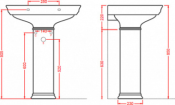 Пьедестал для раковины ArtCeram Civitas CIC001