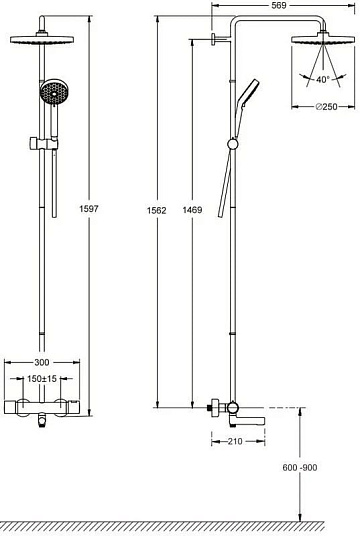 Душевая стойка Jacob Delafon Atom E26237-CP