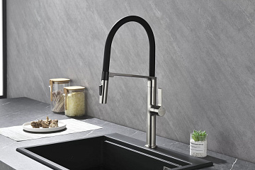 Смеситель для кухни Paulmark BARREL Ba214029-BS нержавеющая сталь