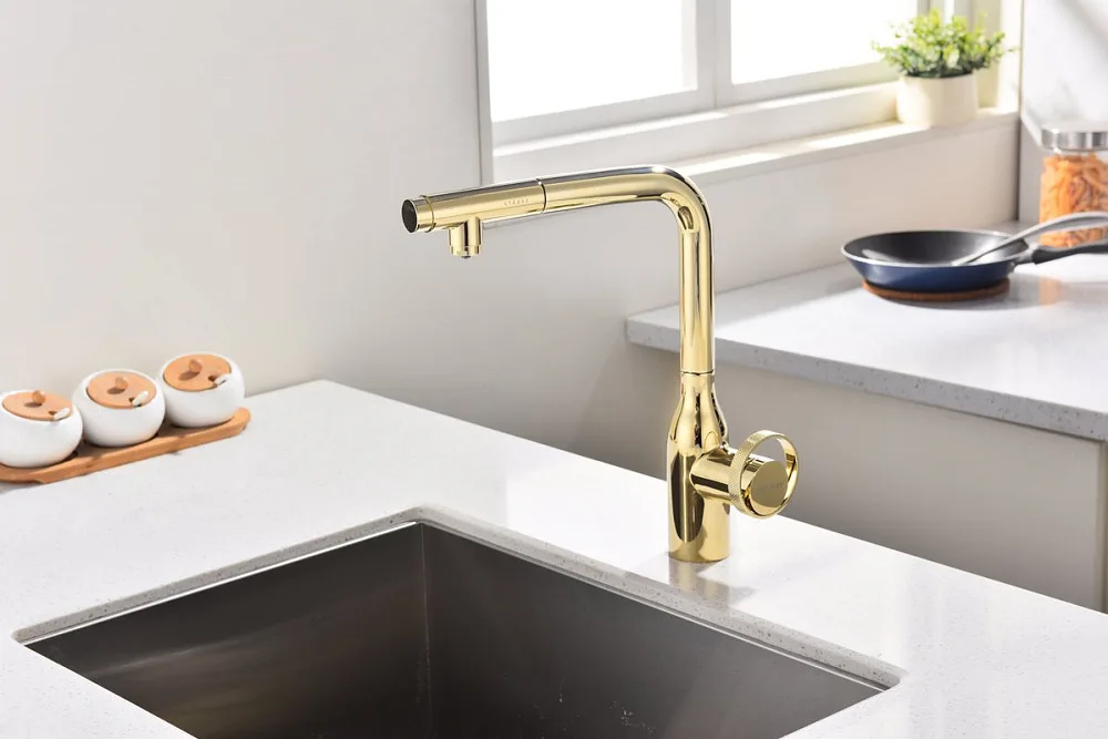 Смеситель для кухни Paulmark Urban Ur213104-G золото Sancos — официальный сайт