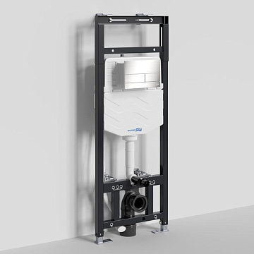 Система инсталляции для унитазов Wasserkraft Alme 15TLT.010.ME.BN04, с кнопкой смыва никель